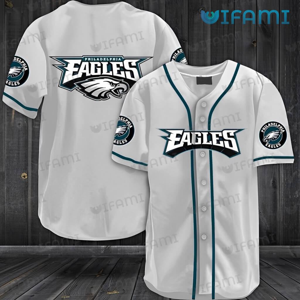 Philadelphia Eagles Baseball Jersey White Aop Eagles Gift