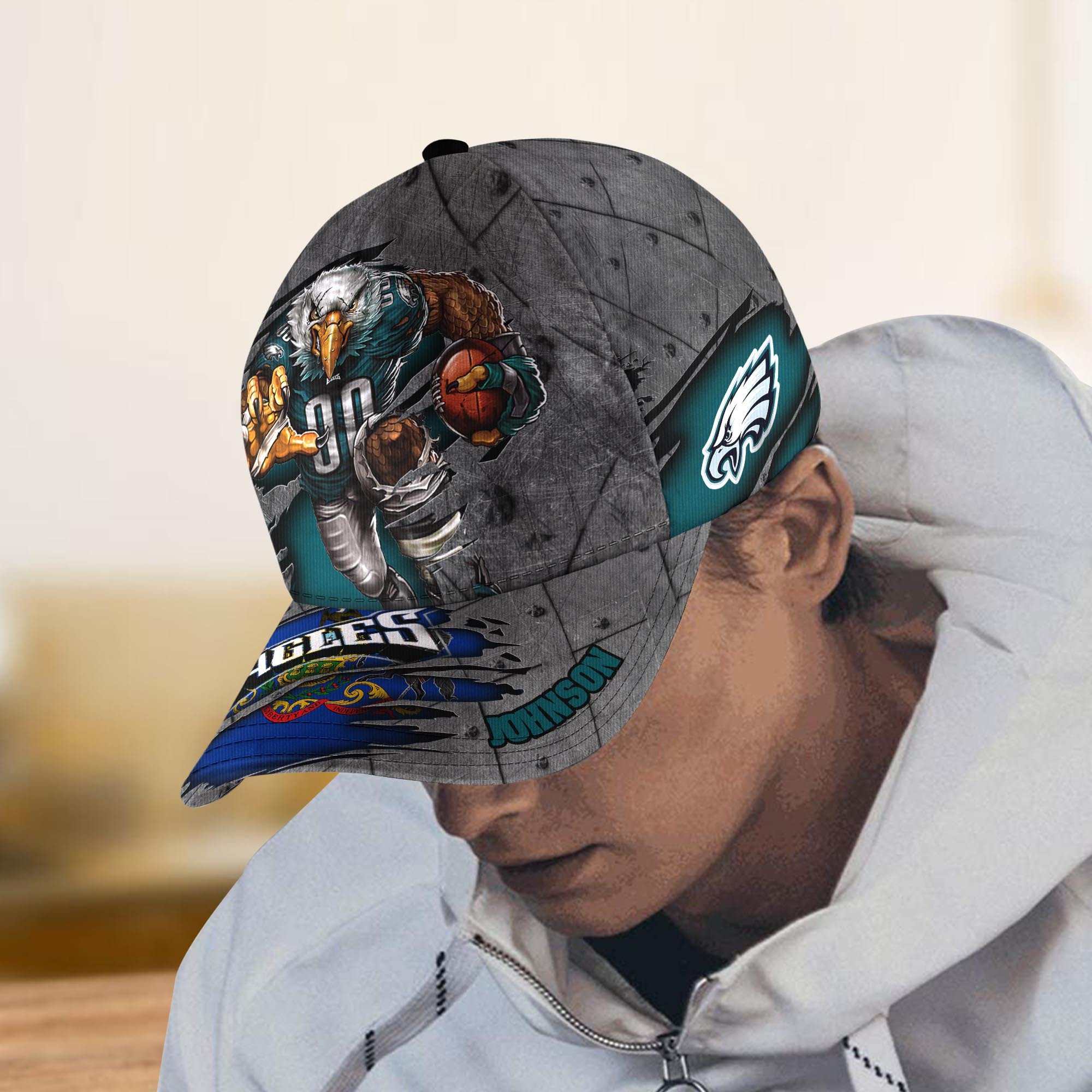 Philadelphia Eagles Custom Name Classic Caps Trucker Hats Custom Hats Gifts For Men & Women