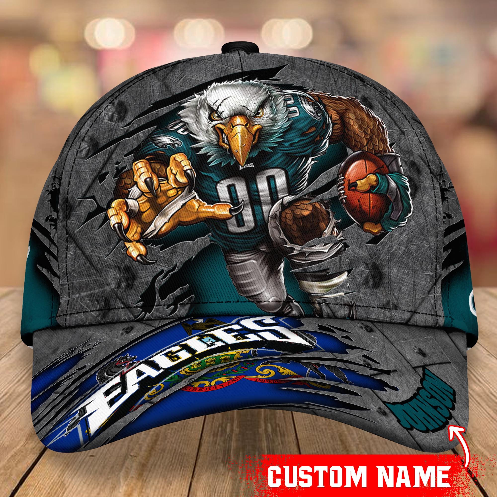 Philadelphia Eagles Custom Name Classic Caps Trucker Hats Custom Hats Gifts For Men & Women