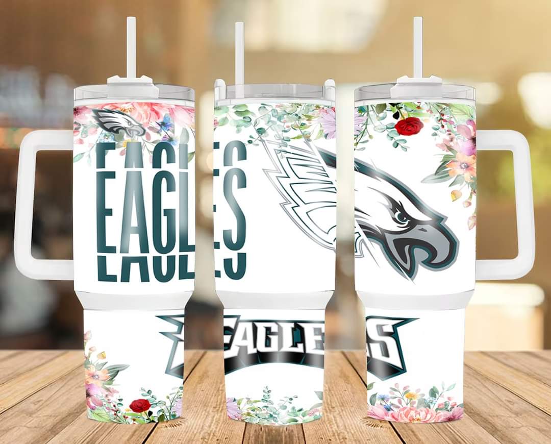 Philadelphia Eagles Floral NFL Custom Stanley Cup 40 oz 30 oz Tumbler With HandleTVC2301232
