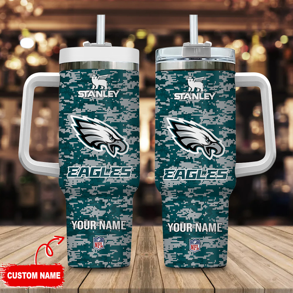 Philadelphia Eagles NFL Camouflage Custom Stanley Cup 40 oz 30 oz Tumbler With HandleTVC2301110