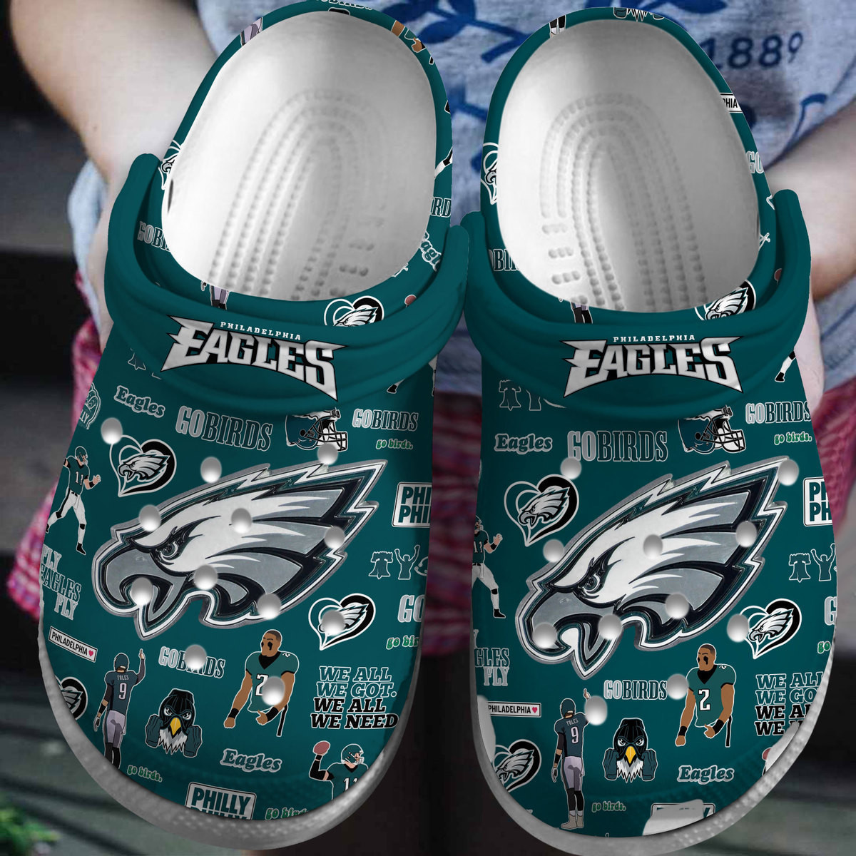 Philadelphia Eagles NFL Crocs Clogs Crocband Shoes Comfortable For Men Women and Kids