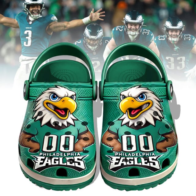 Philadelphia Eagles NFL Crocs Crocband Clogs Shoes Comfortable For Men Women and Kids