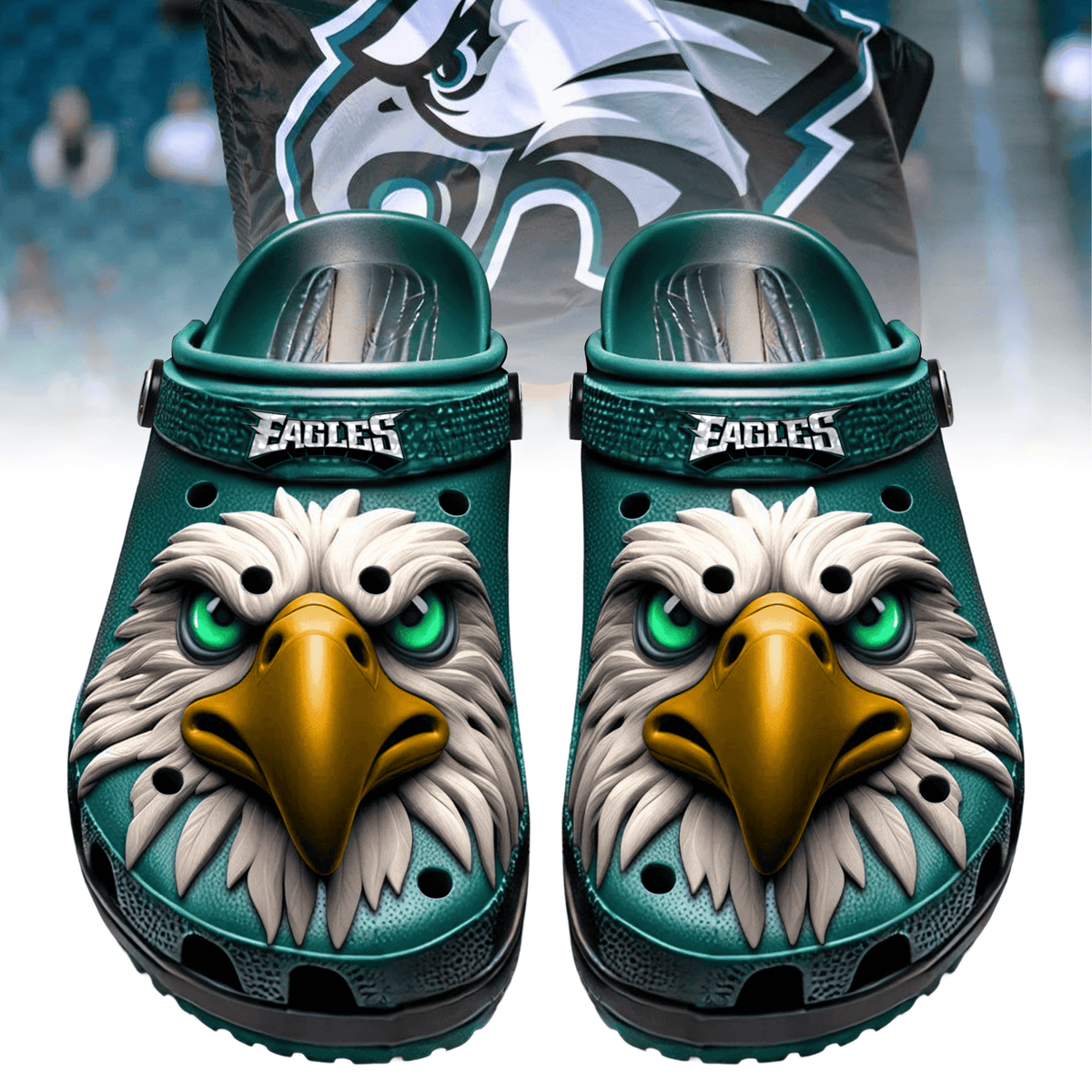 Philadelphia Eagles NFL Crocs Crocband Clogs Shoes Comfortable For Men Women and Kids