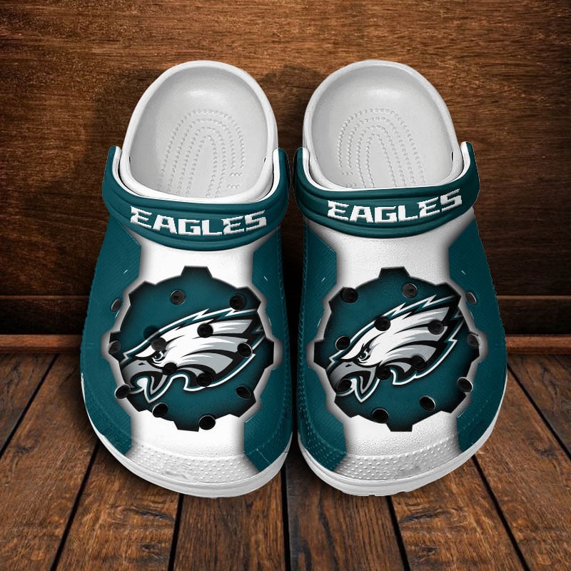 Philadelphia Eagles NFL Crocs Crocband Clogs Shoes Comfortable For Men Women and Kids