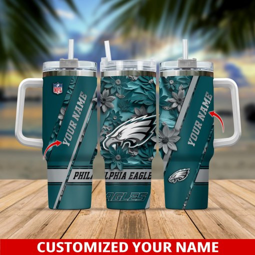 Philadelphia Eagles NFL Custom Stanley Cup 40 oz 30 oz Tumbler With HandleTVC230107 - Image 3