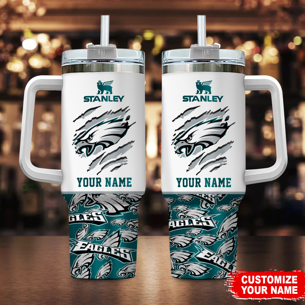 Philadelphia Eagles NFL Custom Stanley Cup 40 oz 30 oz Tumbler With HandleTVC230134