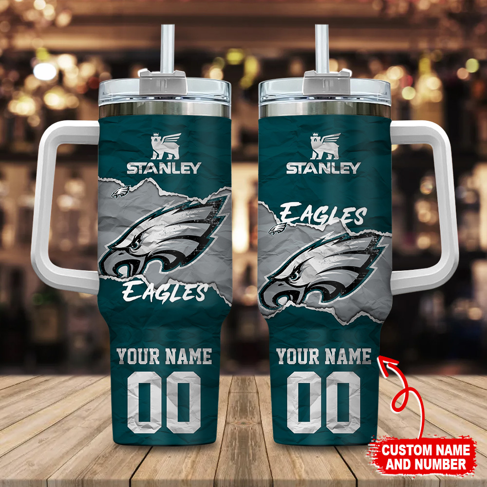 Philadelphia Eagles NFL Custom Stanley Cup 40 oz 30 oz Tumbler With HandleTVC230141