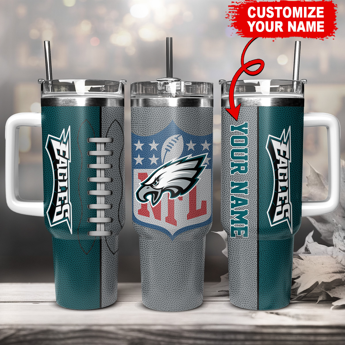 Philadelphia Eagles NFL Custom Stanley Cup 40 oz 30 oz Tumbler With HandleTVC230143