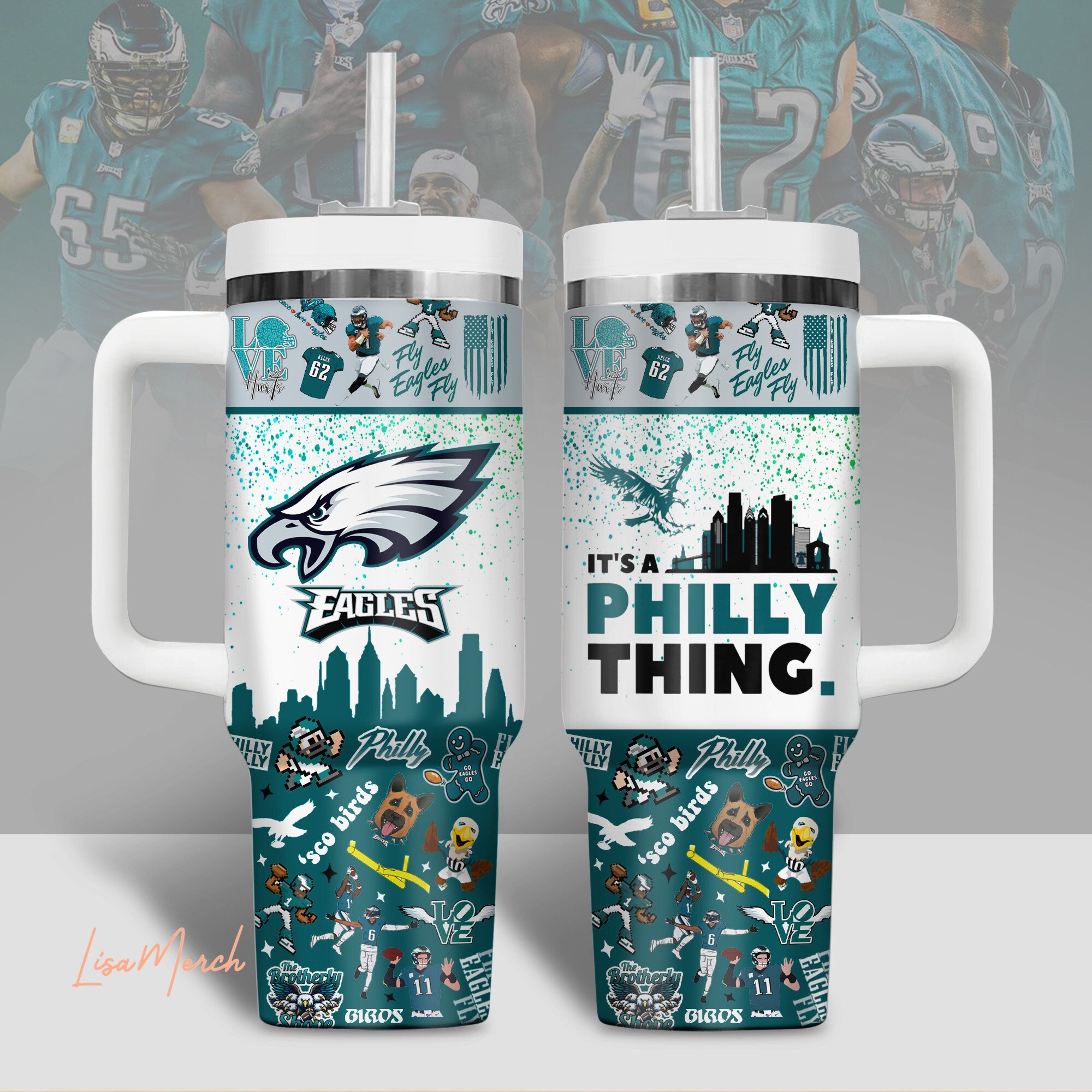 Philadelphia Eagles NFL Custom Stanley Cup 40 oz 30 oz Tumbler With HandleTVC2301509