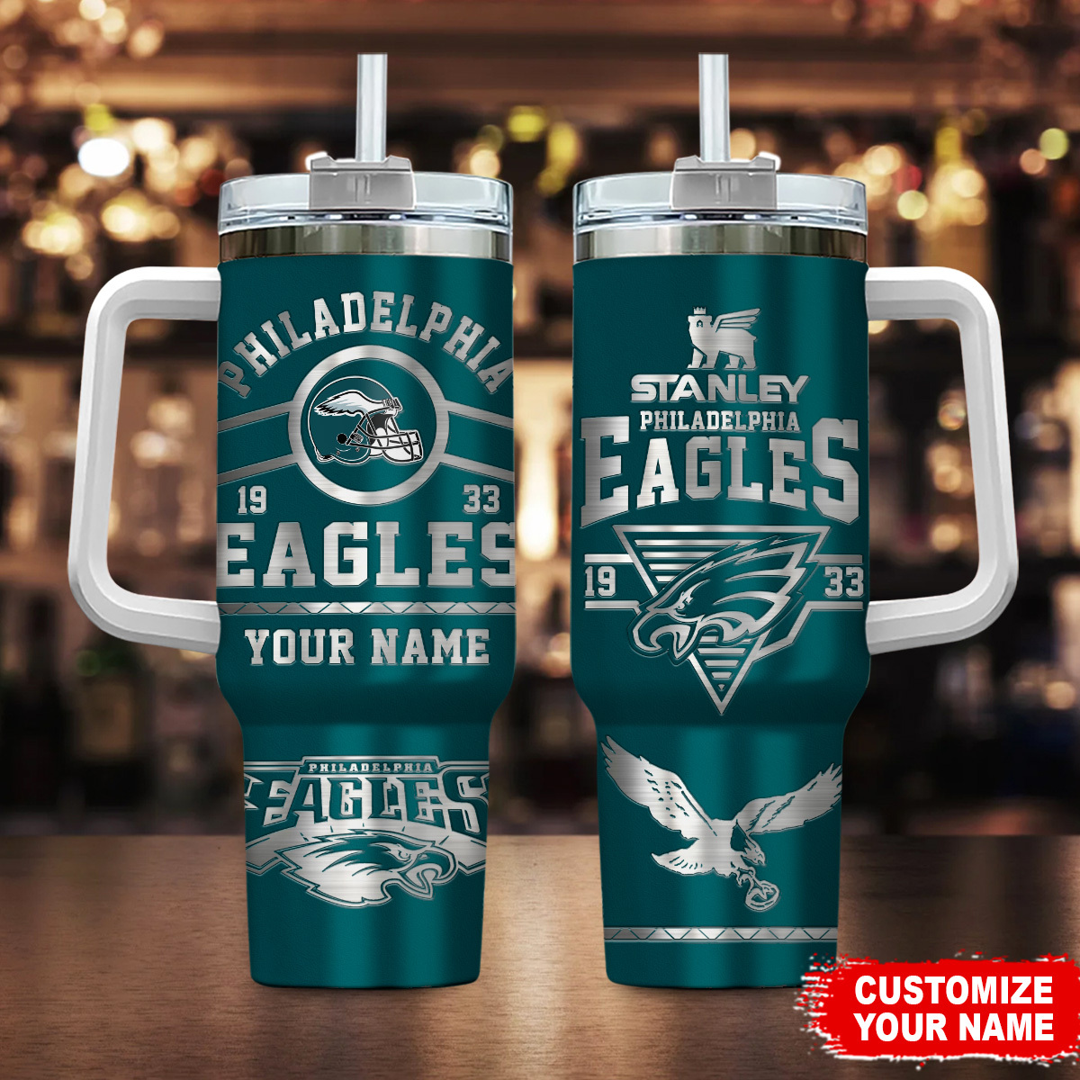 Philadelphia Eagles NFL Custom Stanley Cup 40 oz 30 oz Tumbler With HandleTVC230152
