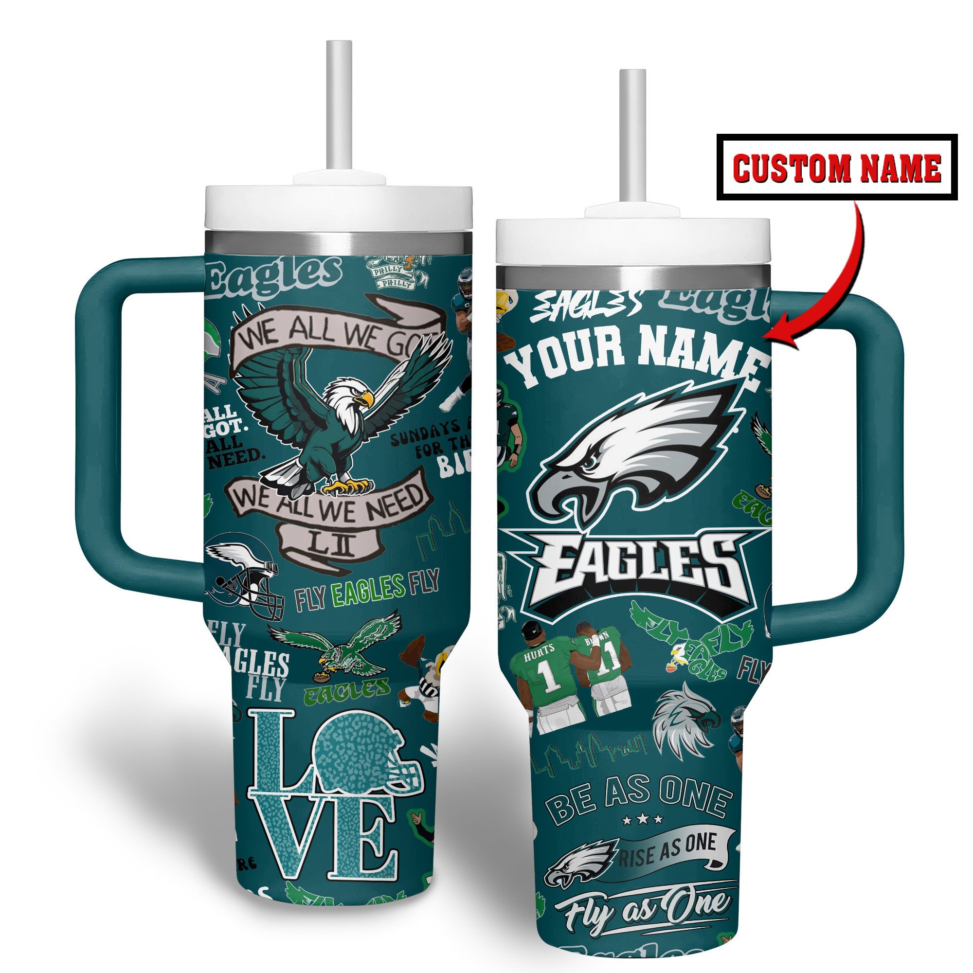 Philadelphia Eagles NFL Custom Stanley Cup 40 oz 30 oz Tumbler With HandleTVC2301738