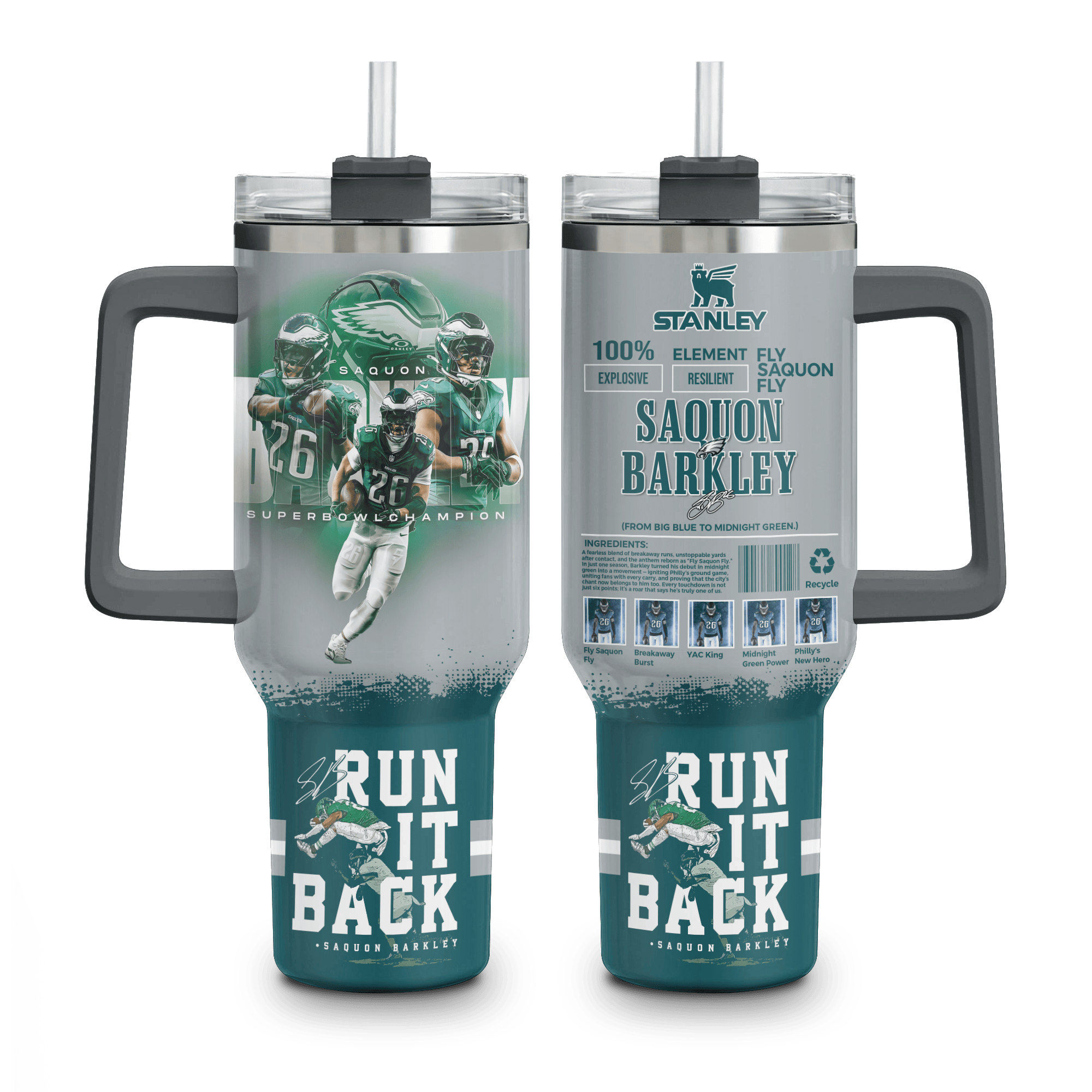 Philadelphia Eagles NFL Custom Stanley Cup 40 oz 30 oz Tumbler With HandleTVC230198 - Image 2