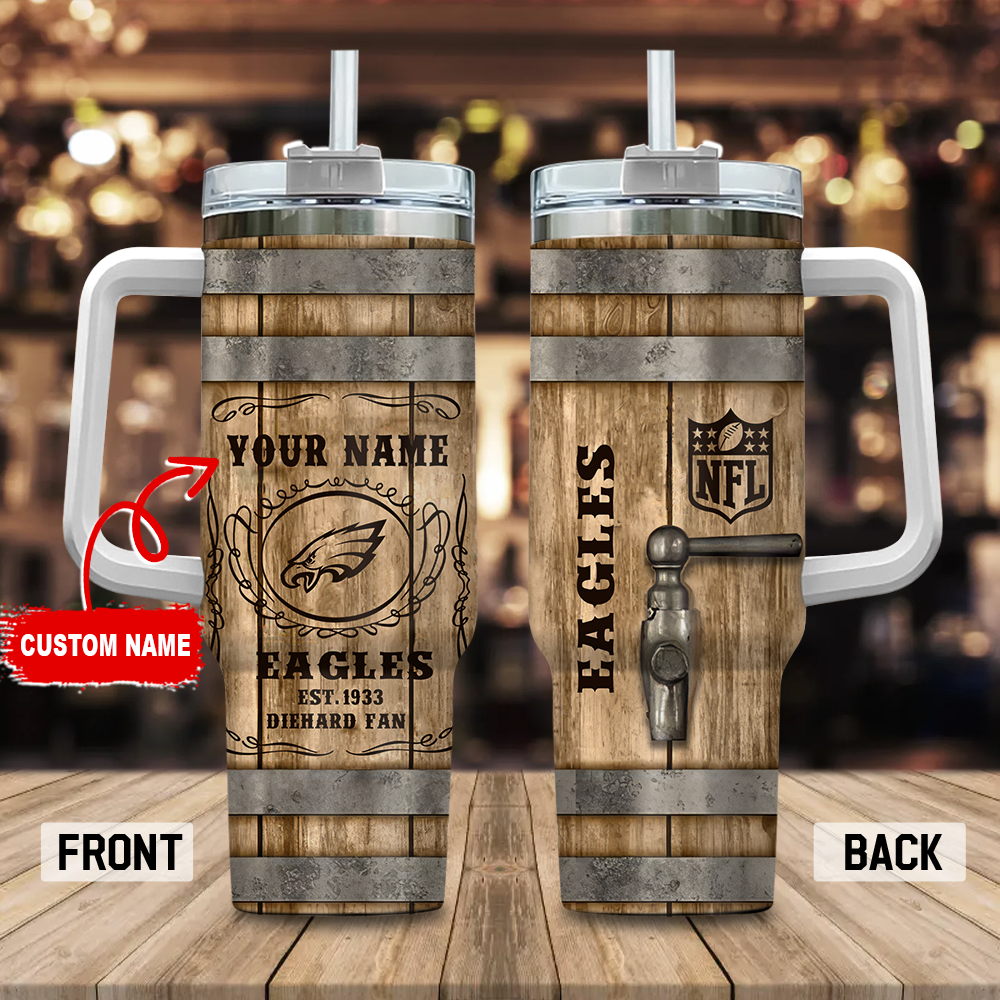 Philadelphia Eagles NFL Diehard Fan Custom Stanley Cup 40 oz 30 oz Tumbler With HandleTVC230197