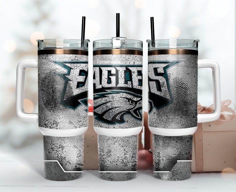 Philadelphia Eagles NFL Fingerprint Effect Custom Stanley Cup 40 oz 30 oz Tumbler With HandleTVC2301150