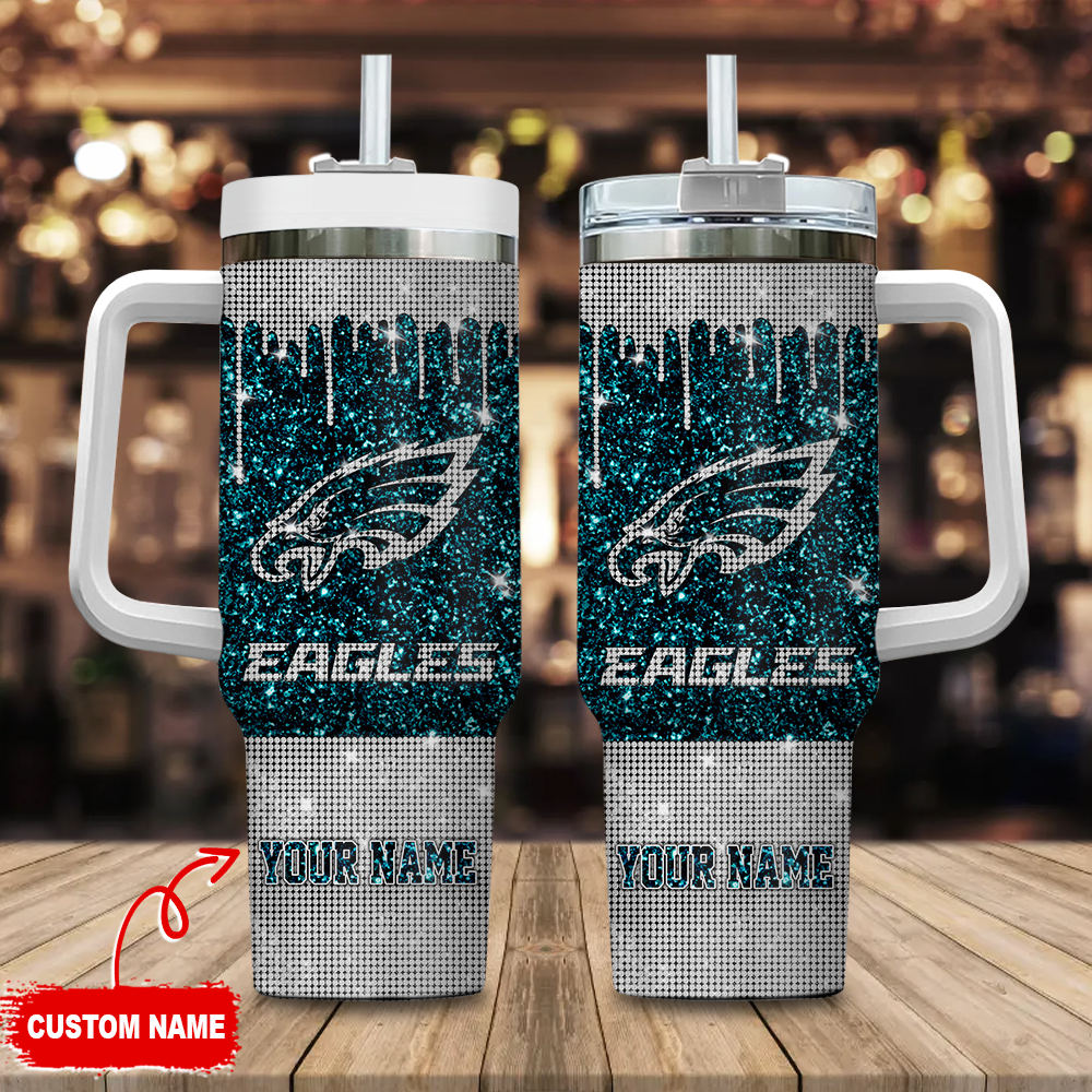 Philadelphia Eagles NFL Glitter Custom Stanley Cup 40 oz 30 oz Tumbler With HandleTVC2301114