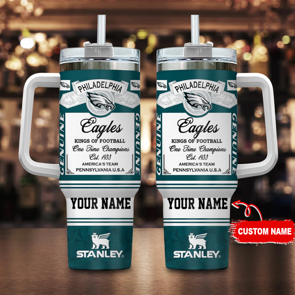 Philadelphia Eagles NFL Kings Of Football Custom Stanley Cup 40 oz 30 oz Tumbler With HandleTVC230183