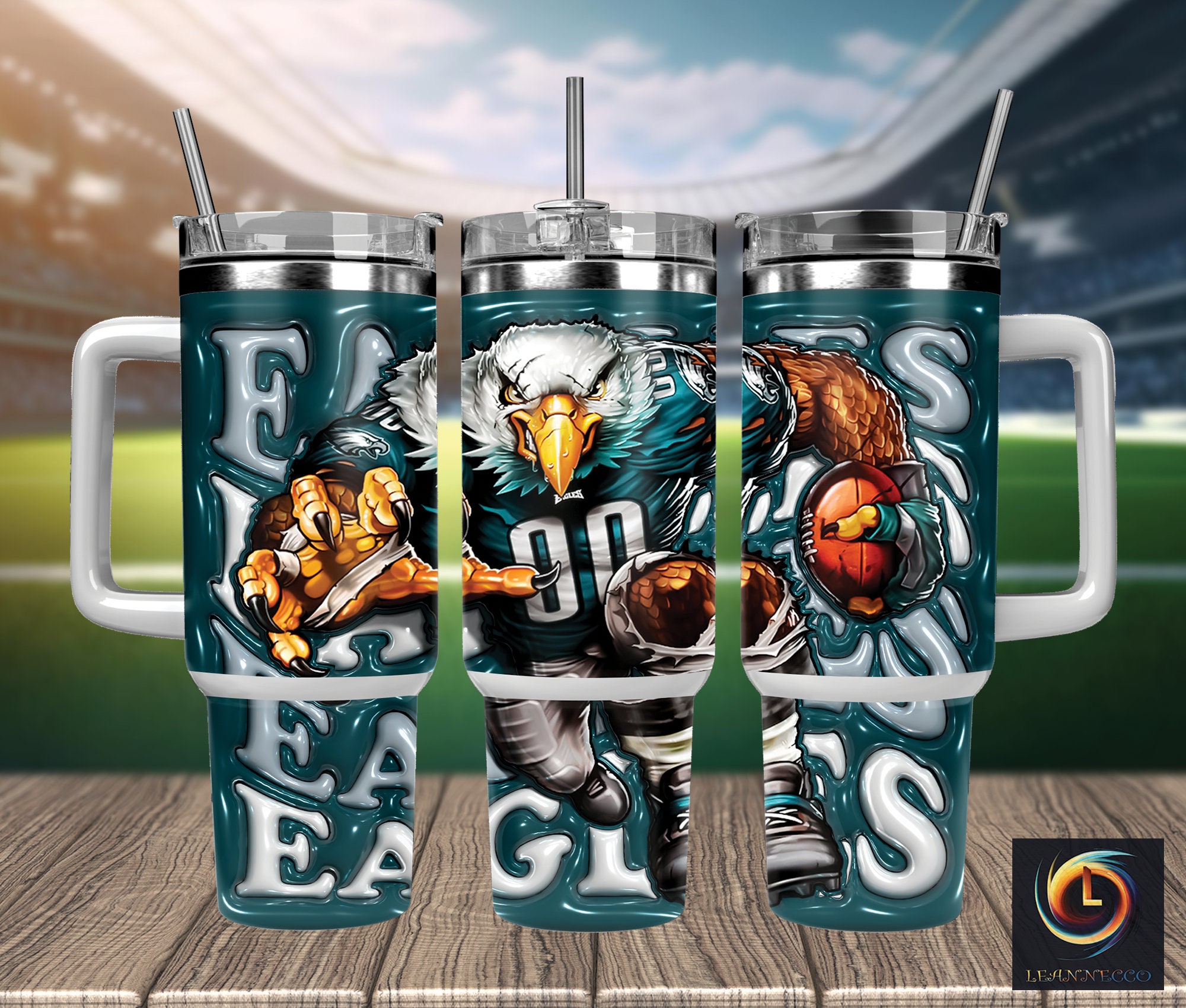 Philadelphia Eagles NFL Mascot Custom Stanley Cup 40 oz 30 oz Tumbler With HandleTVC2301988