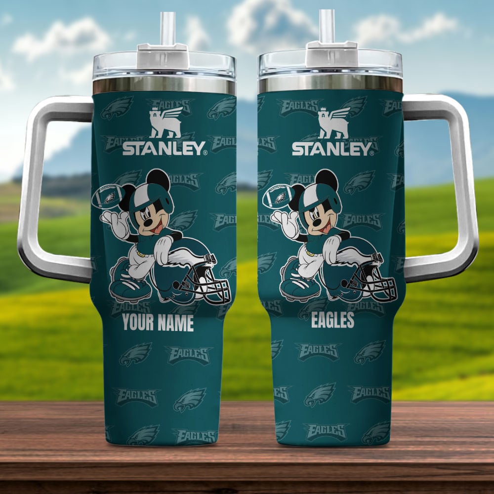 Philadelphia Eagles NFL Mickey Mouse Custom Stanley Cup 40 oz 30 oz Tumbler With HandleTVC230139