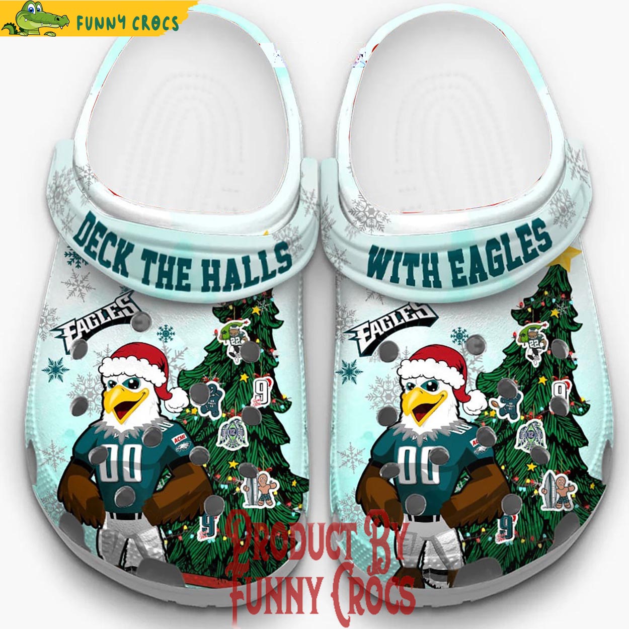 Philadelphia Eagles NFL Sport Christmas Crocs Crocband Clogs Shoes Comfortable For Men Women and Kids