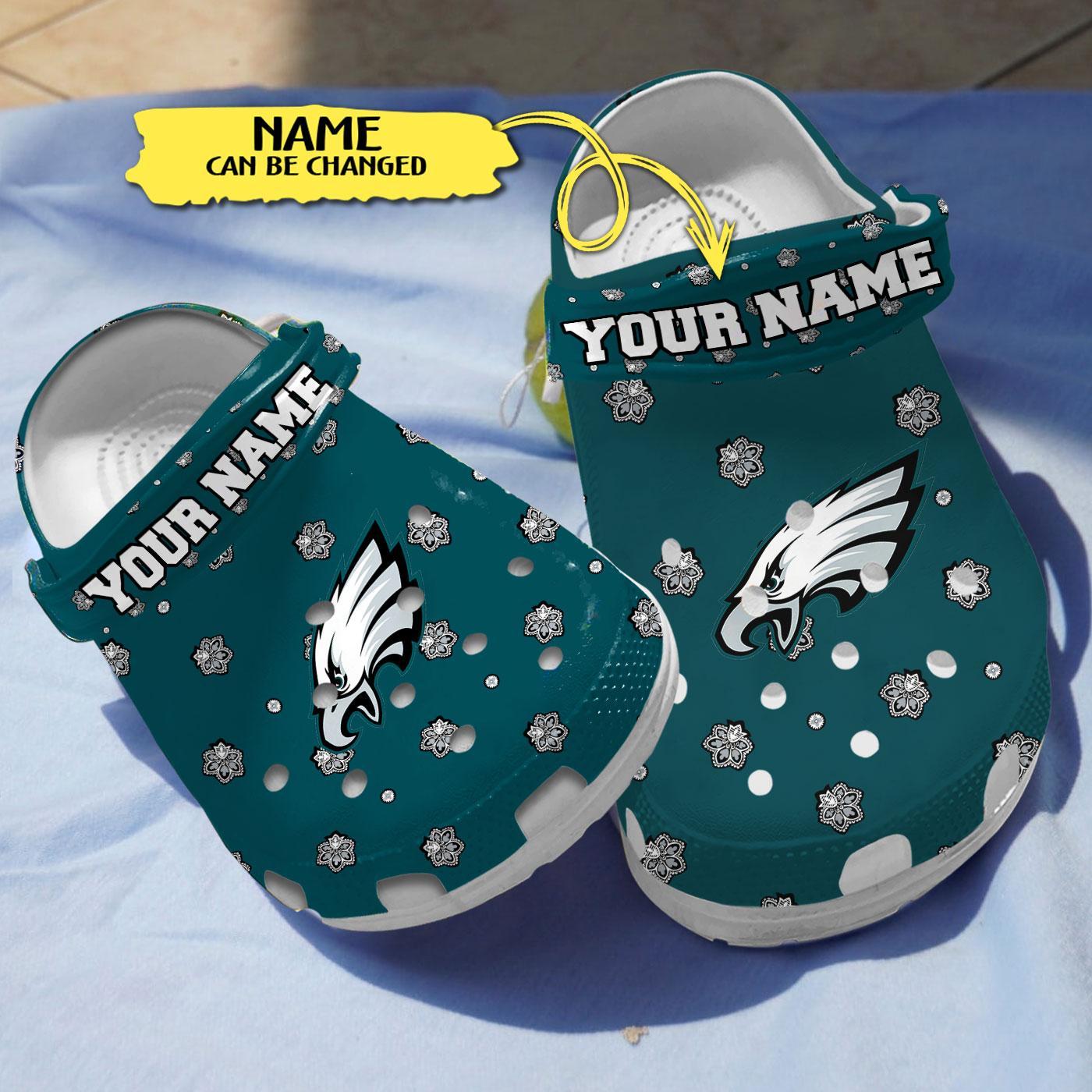 Philadelphia Eagles NFL Sport Crocs Crocband Clogs Shoes Comfortable For Men Women and Kids