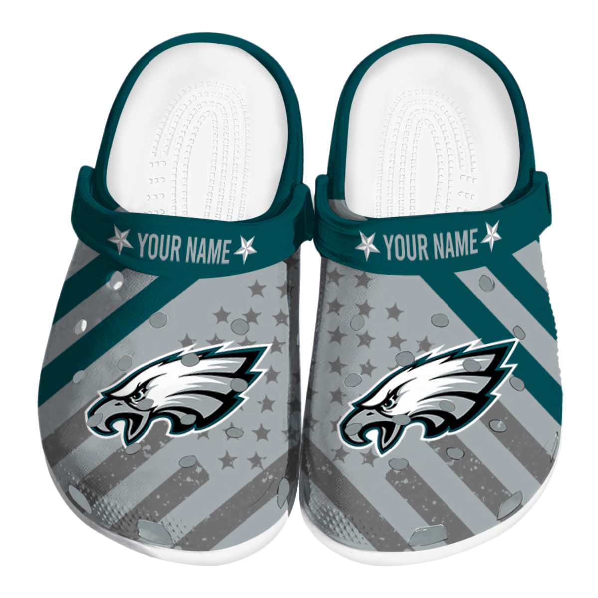 Philadelphia Eagles NFL Sport Crocs Crocband Clogs Shoes Comfortable For Men Women and Kids