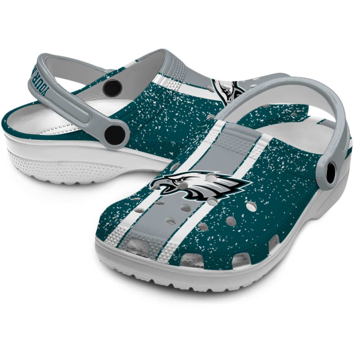 Philadelphia Eagles NFL Sport Crocs Crocband Clogs Shoes Comfortable For Men Women and Kids - Image 3