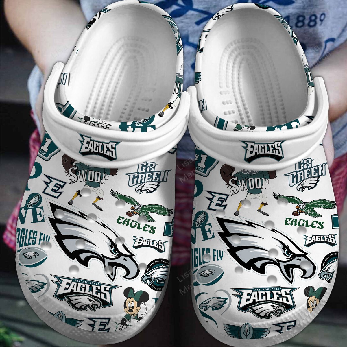 Philadelphia Eagles NFL Sport Crocs Crocband Clogs Shoes Comfortable For Men Women and Kids
