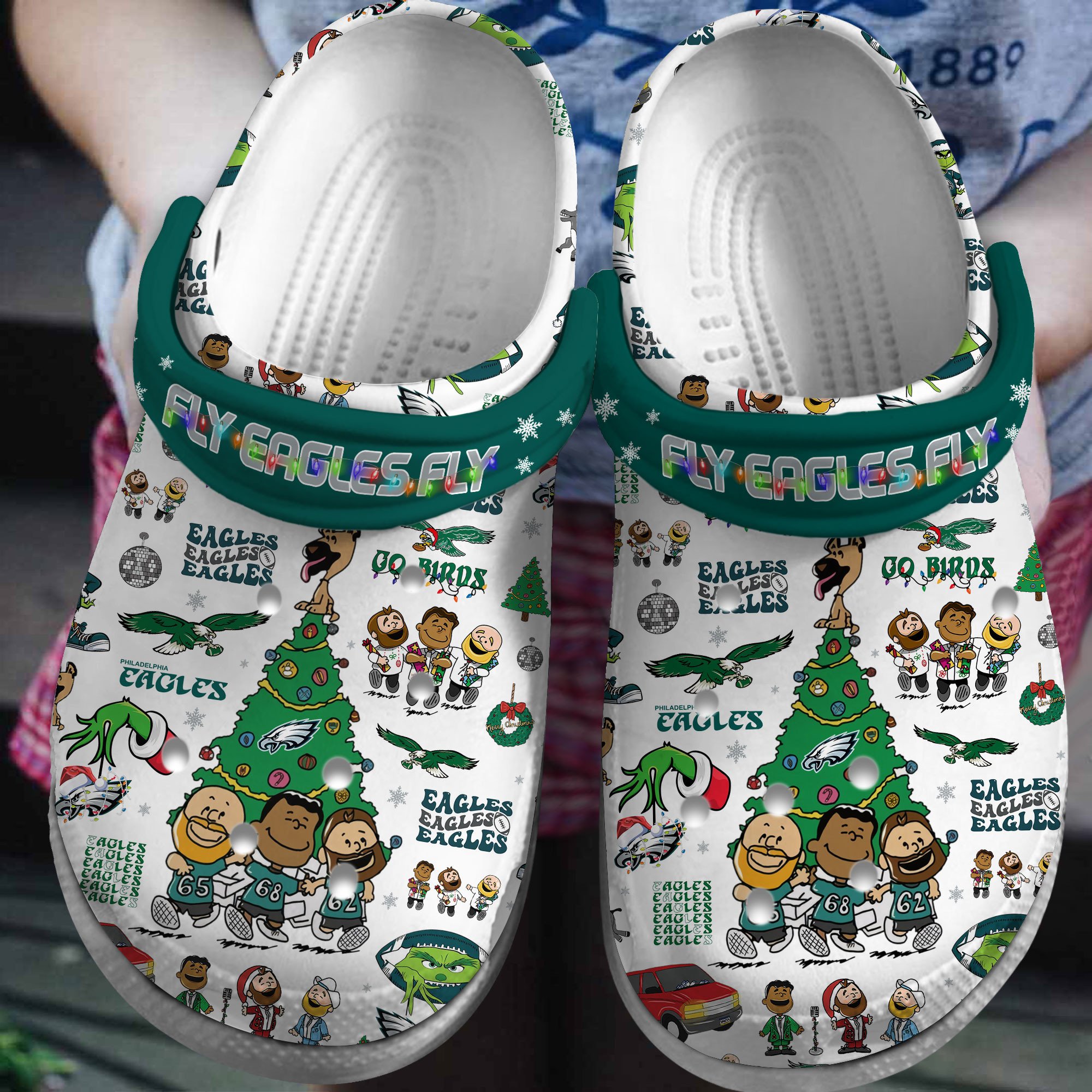Philadelphia Eagles NFL Sport Crocs Crocband Clogs Shoes Comfortable For Men Women and Kids