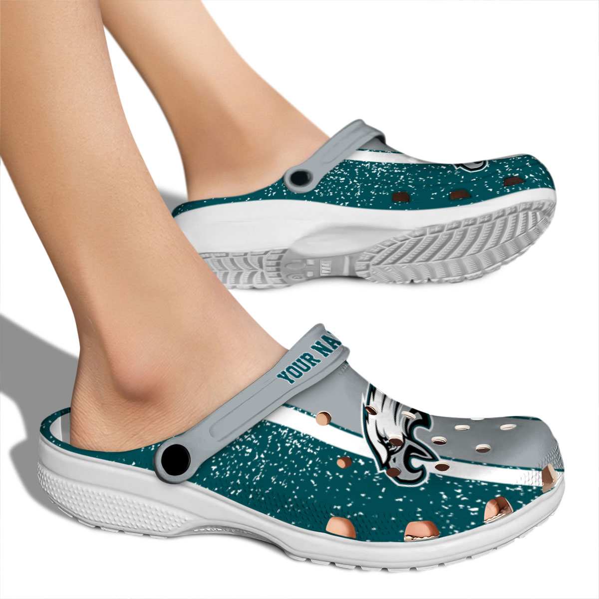 Philadelphia Eagles NFL Sport Crocs Crocband Clogs Shoes Comfortable For Men Women and Kids - Image 2