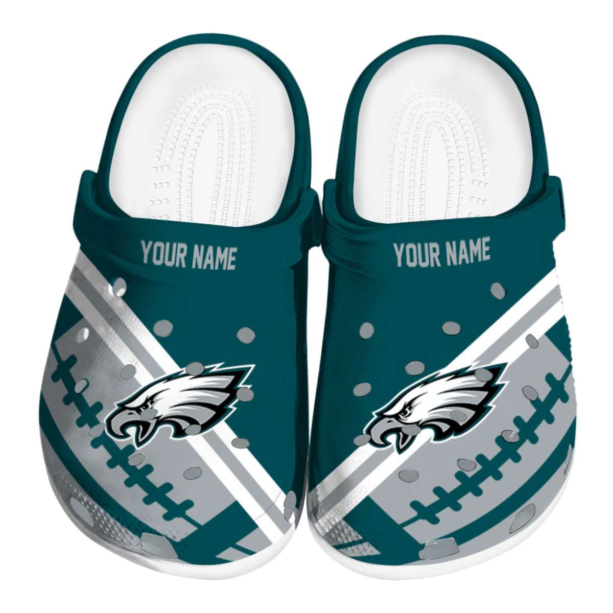 Philadelphia Eagles NFL Sport Crocs Crocband Clogs Shoes Comfortable For Men Women and Kids