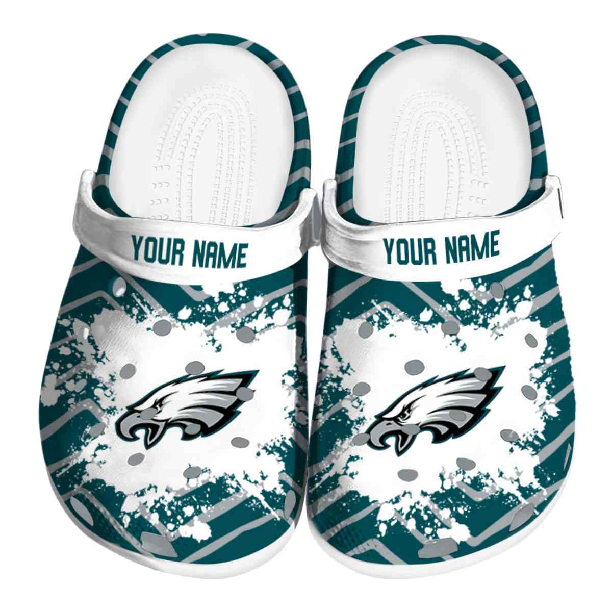 Philadelphia Eagles NFL Sport Crocs Crocband Clogs Shoes Comfortable For Men Women and Kids