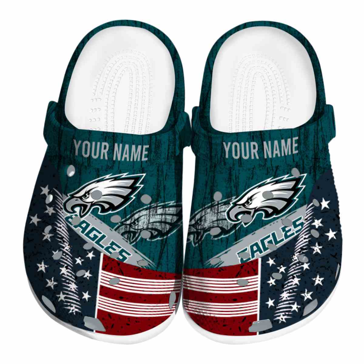Philadelphia Eagles NFL Sport Crocs Crocband Clogs Shoes Comfortable For Men Women and Kids