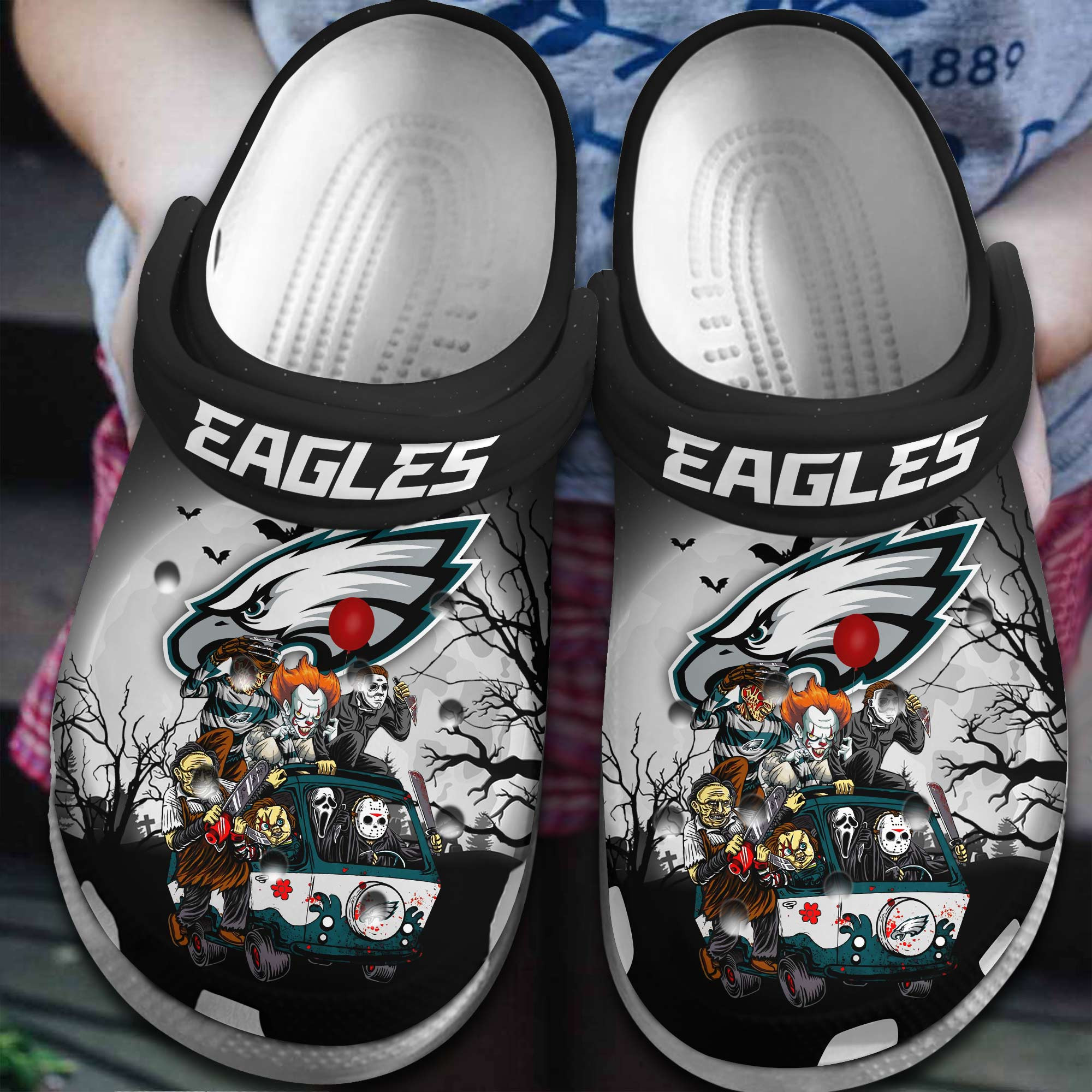 Philadelphia Eagles NFL Sport Crocs Crocband Clogs Shoes Comfortable For Men Women and Kids
