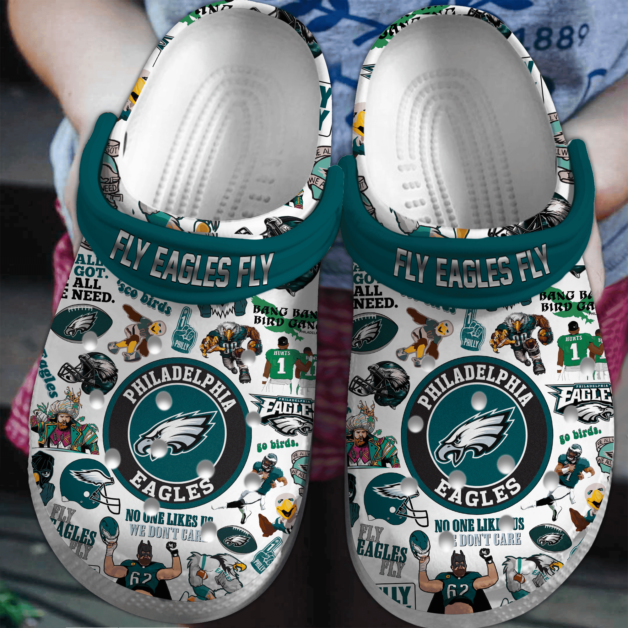 Philadelphia Eagles NFL Sport Crocs Crocband Clogs Shoes Comfortable For Men Women and Kids