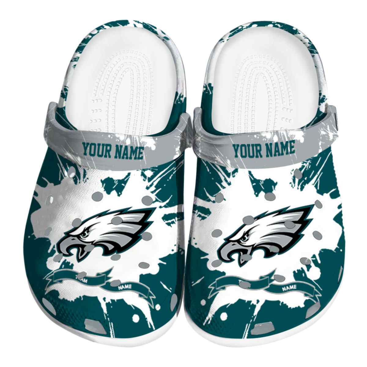 Philadelphia Eagles NFL Sport Crocs Crocband Clogs Shoes Comfortable For Men Women and Kids