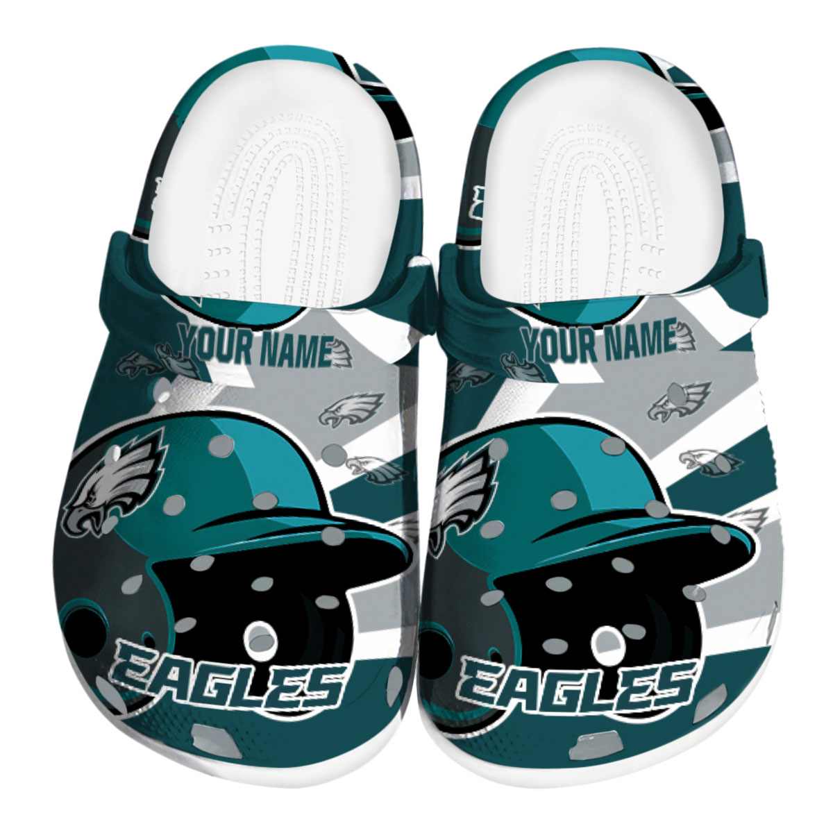 Philadelphia Eagles NFL Sport Crocs Crocband Clogs Shoes Comfortable For Men Women and Kids