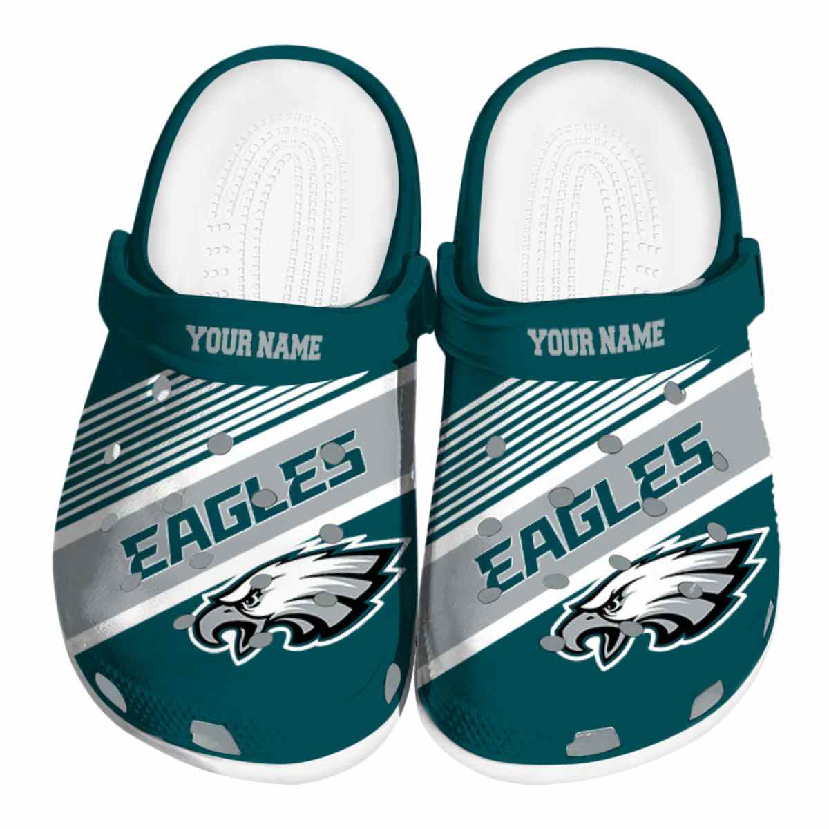 Philadelphia Eagles NFL Sport Crocs Crocband Clogs Shoes Comfortable For Men Women and Kids