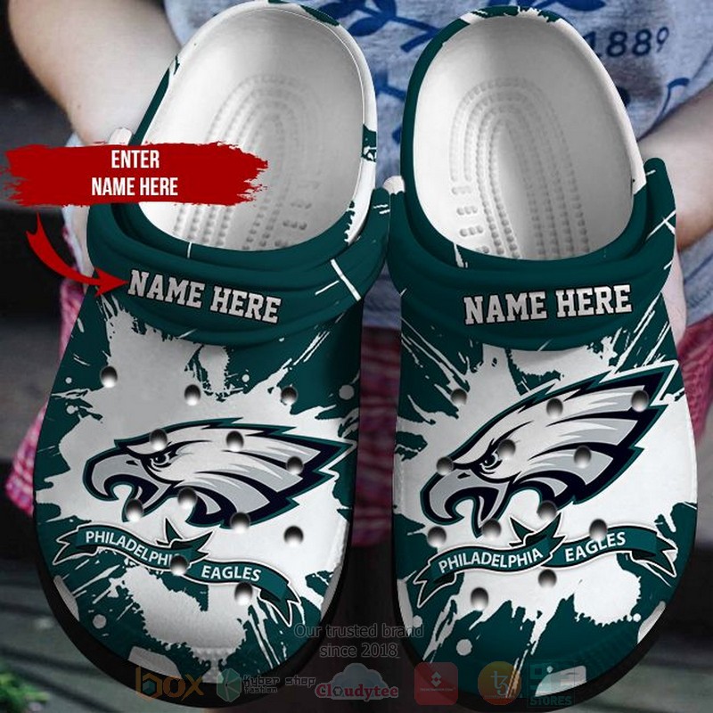 Philadelphia Eagles NFL Sport Crocs Crocband Clogs Shoes Comfortable For Men Women and Kids