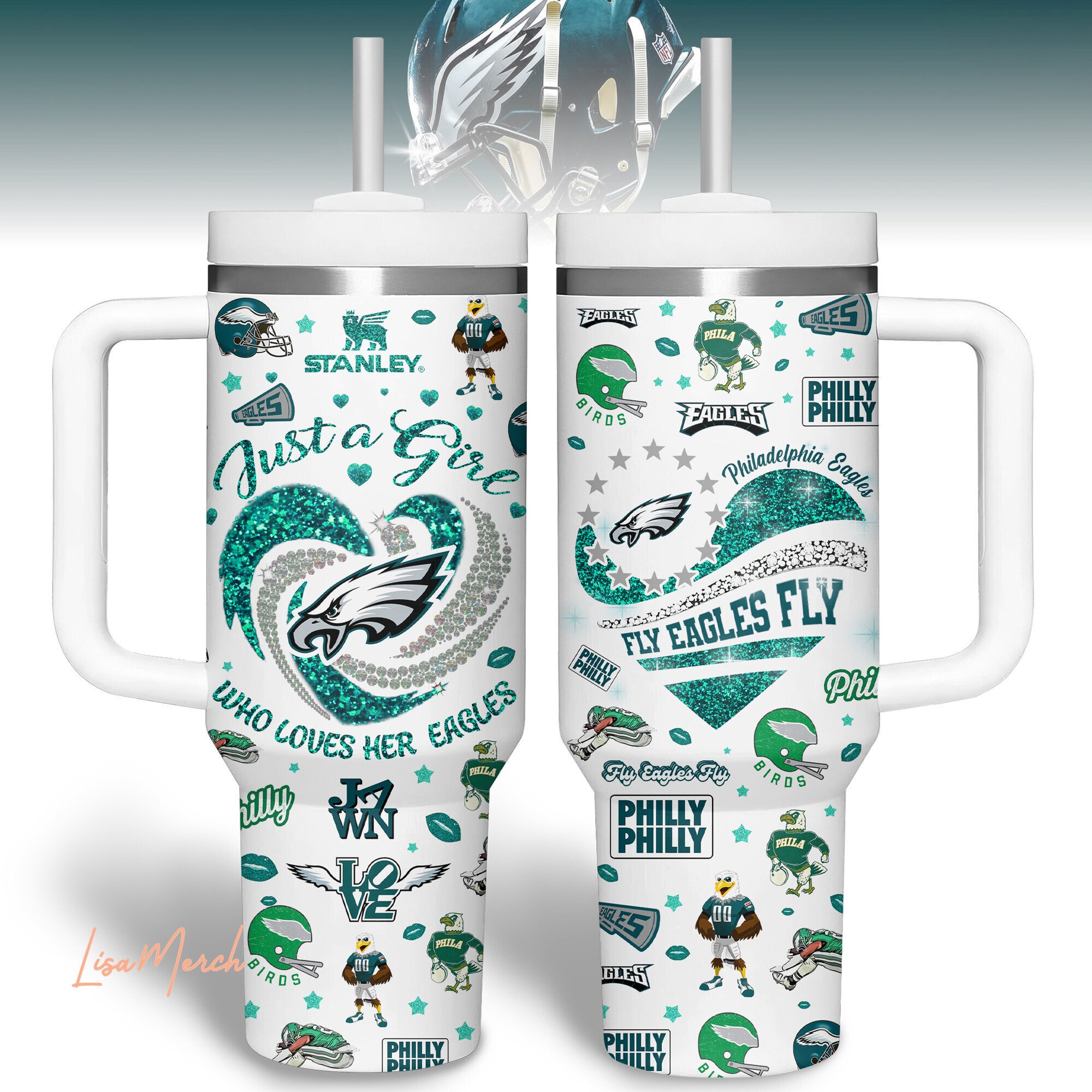 Philadelphia Eagles NFL Sports Custom Stanley Cup 40 oz 30 oz Tumbler With HandleTVC2301308