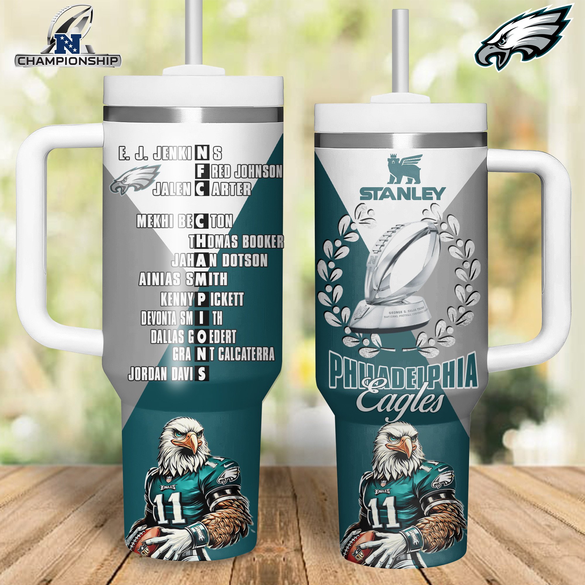 Philadelphia Eagles NFL Sports Custom Stanley Cup 40 oz 30 oz Tumbler With HandleTVC2301316