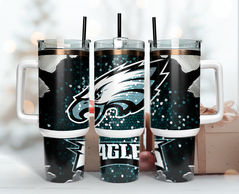 Philadelphia Eagles NFL Stained Glass Effect Custom Stanley Cup 40 oz 30 oz Tumbler With HandleTVC2301140