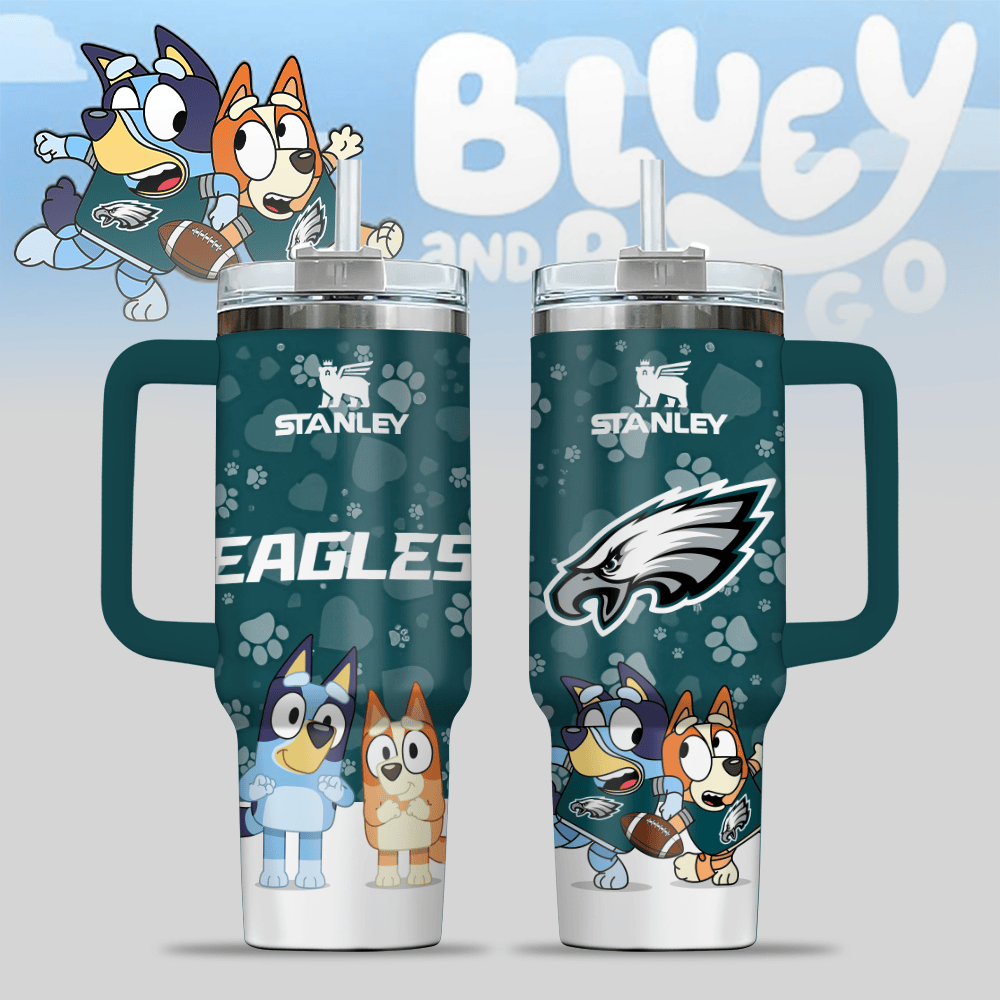 Philadelphia Eagles NFL x Bluey Custom Stanley Cup 40 oz 30 oz Tumbler With HandleTVC2301124