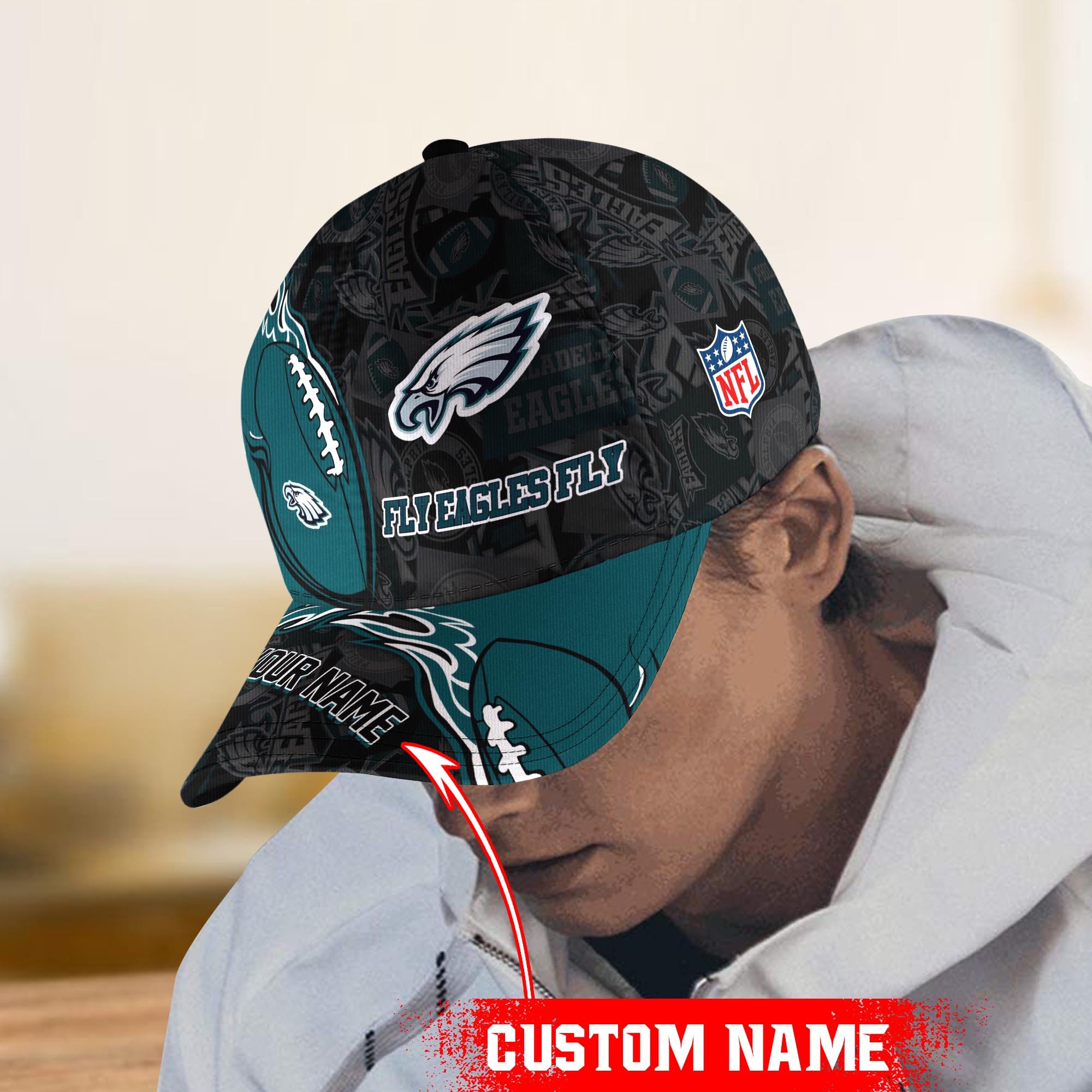 Philadelphia Eagles Personalized Baseball Cap Trucker Hats Custom Hats Gifts For Men & Women