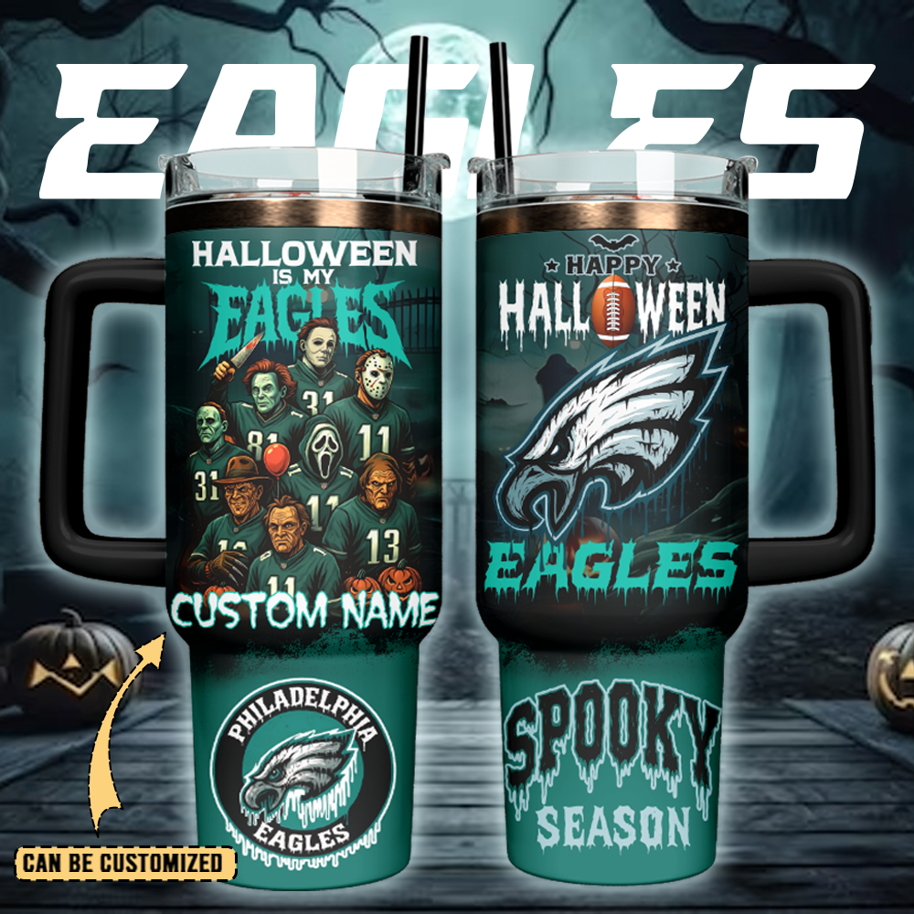 Philadelphia Eagles x Halloween Custom Stanley Cup 40 oz 30 oz Tumbler With HandleTVC2301127