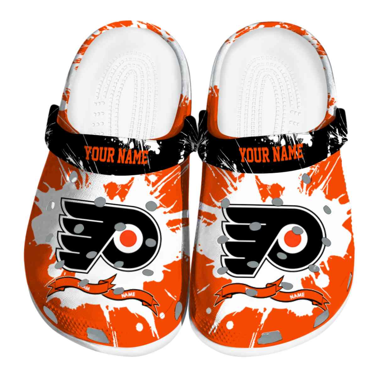 Philadelphia Flyers NHL Sport Crocs Crocband Clogs Shoes Comfortable For Men Women and Kids