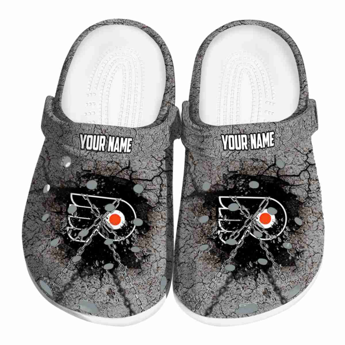 Philadelphia Flyers NHL Sport Crocs Crocband Clogs Shoes Comfortable For Men Women and Kids