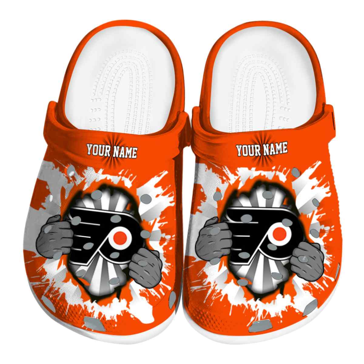 Philadelphia Flyers NHL Sport Crocs Crocband Clogs Shoes Comfortable For Men Women and Kids