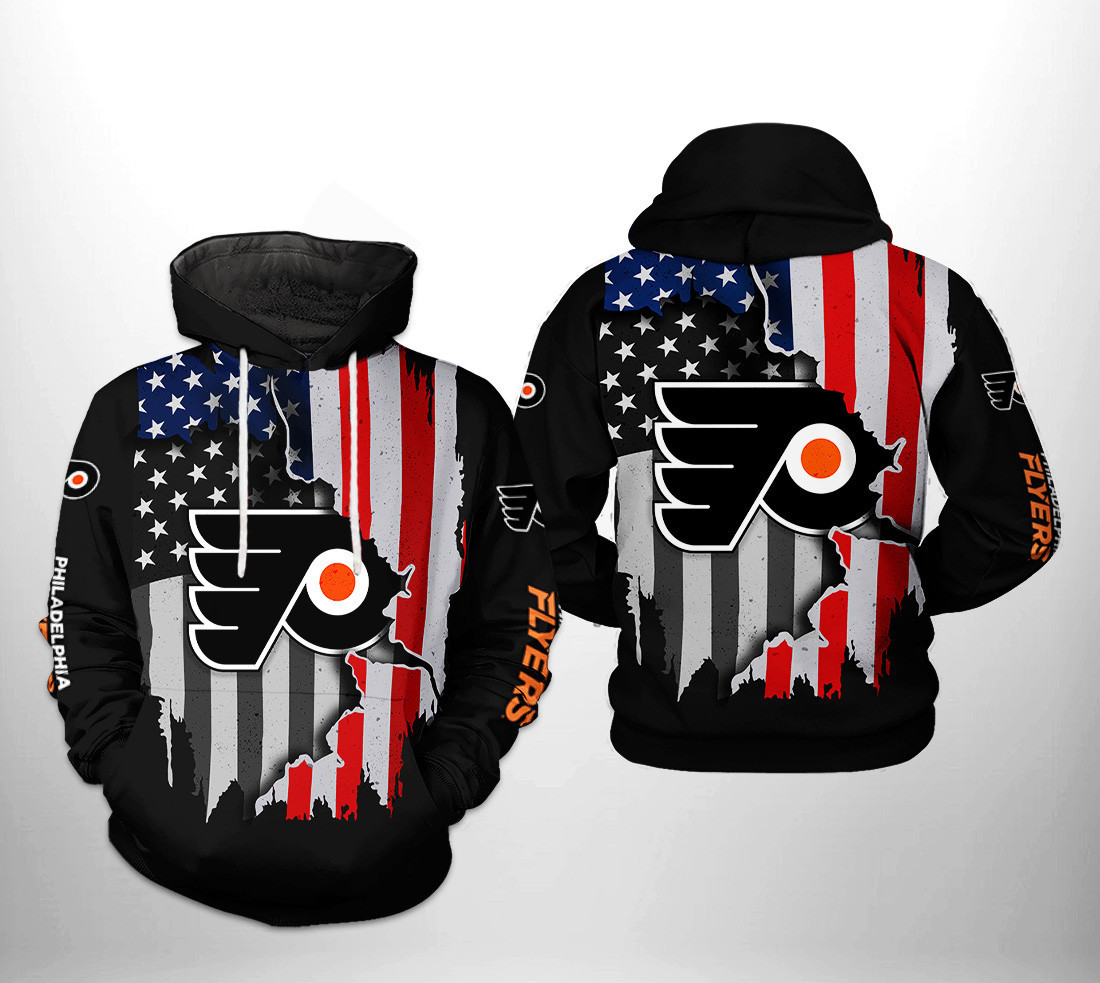 Philadelphia Flyers NHL US FLag Team 3D All Over Print Hoodie, Zip Hoodie