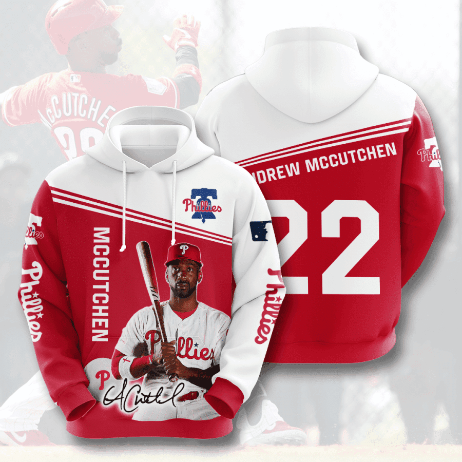 PHILADELPHIA PHILLIES Andrew Mccutchen 3D All Over Print Hoodie, Zip Hoodie